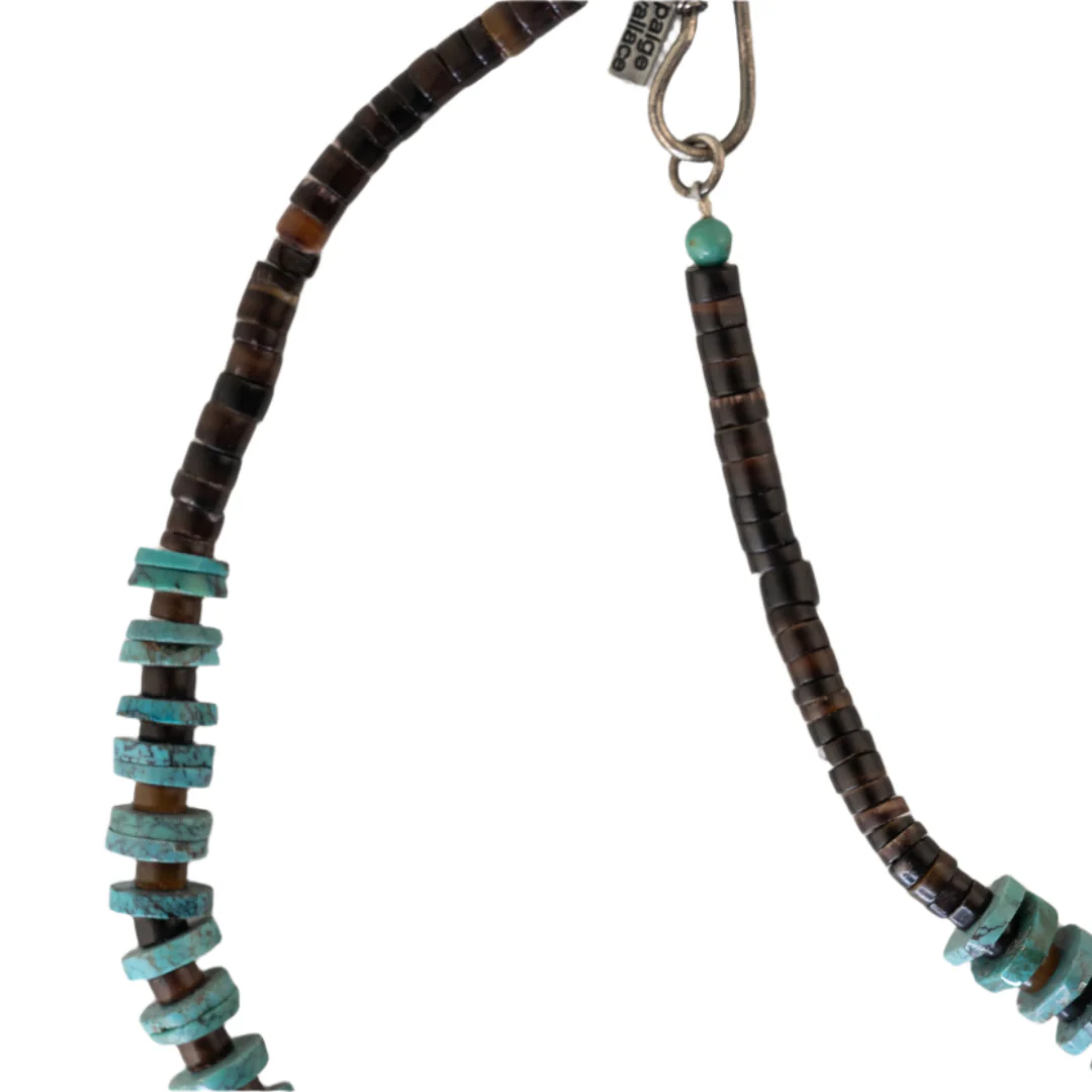 Paige Wallace Heishi Disks With Shell Necklace