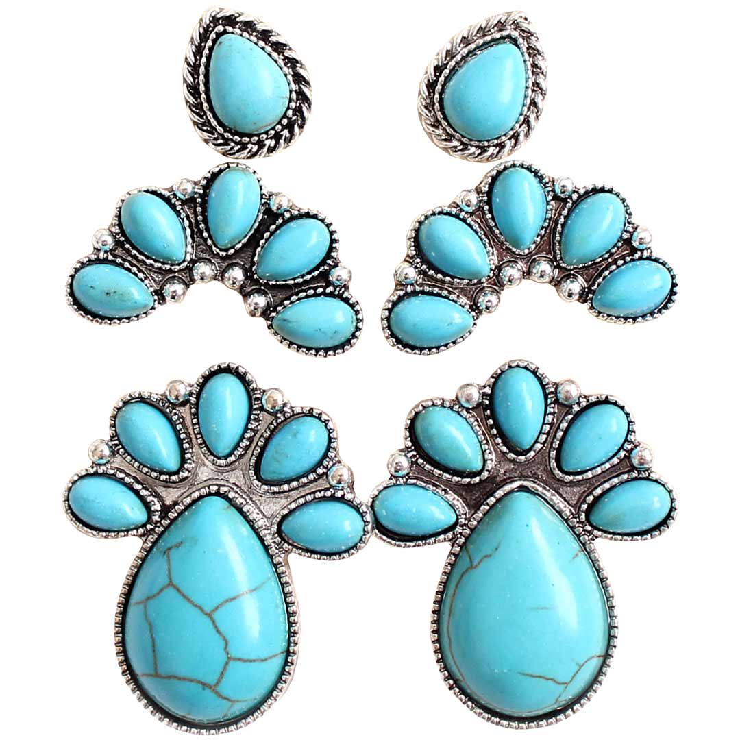 Wyo-Horse Large Traditional Stud Earrings - Set of 3