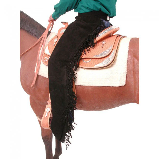 Tough-1 Black Suede Equitation Chaps