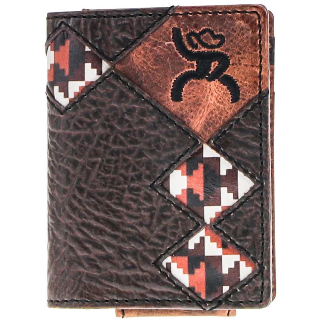 Hooey Men's Tahonta Dimond Patchwork Bifold Money Clip Wallet