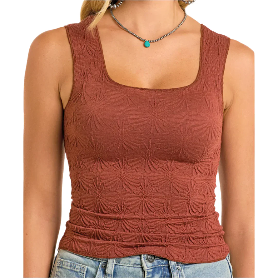 Rock & Roll Denim Women's Floral Knit Tank Top