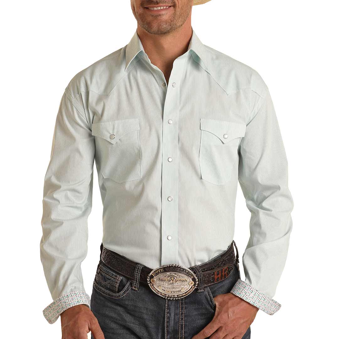 Rough Stock Men's Micro Stripe Snap Shirt