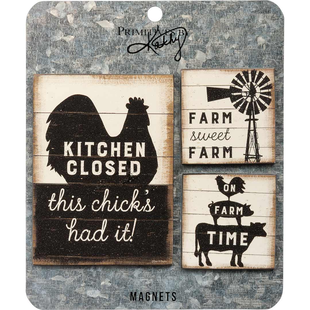 Primitives By Kathy Rustic Farm Sweet Farm Magnet Set