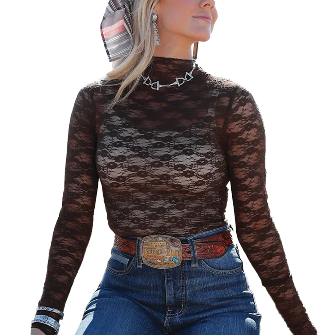 Cruel Denim Women's Floral Lace Blouse