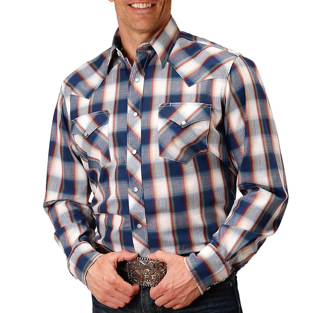 Roper Men's Prism Plaid Print Snap Shirt