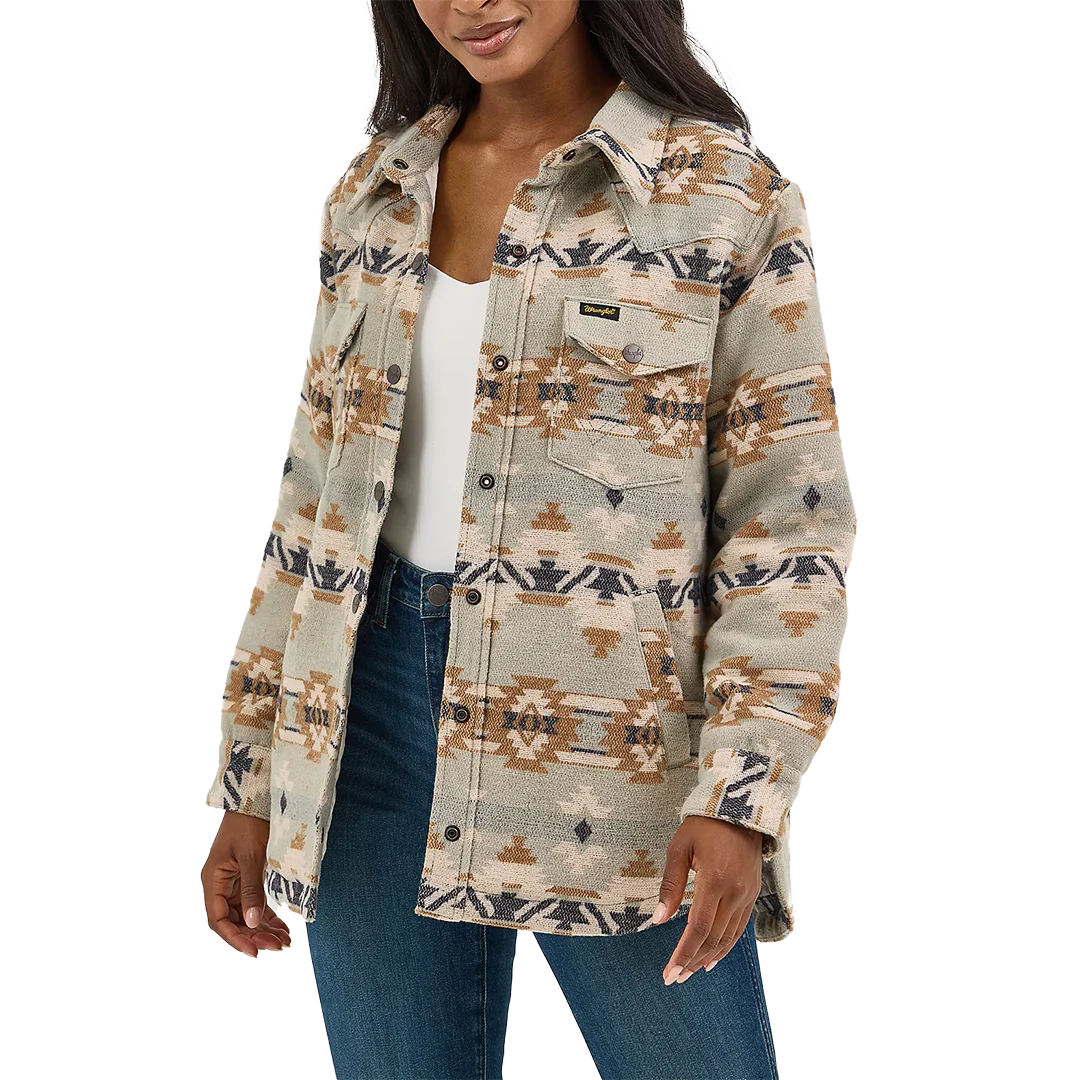 Wrangler Women's Quilt Lined Jacquard Shacket