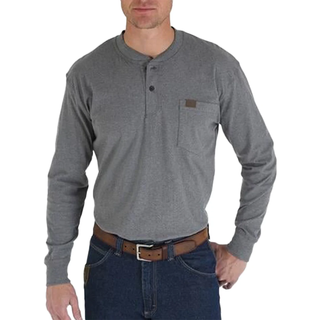 Wrangler RIGGS Workwear Men's Long Sleeve Solid Henley