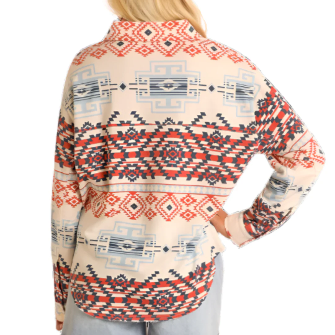 Rock & Roll Denim Women's Aztec Knit Overshirt