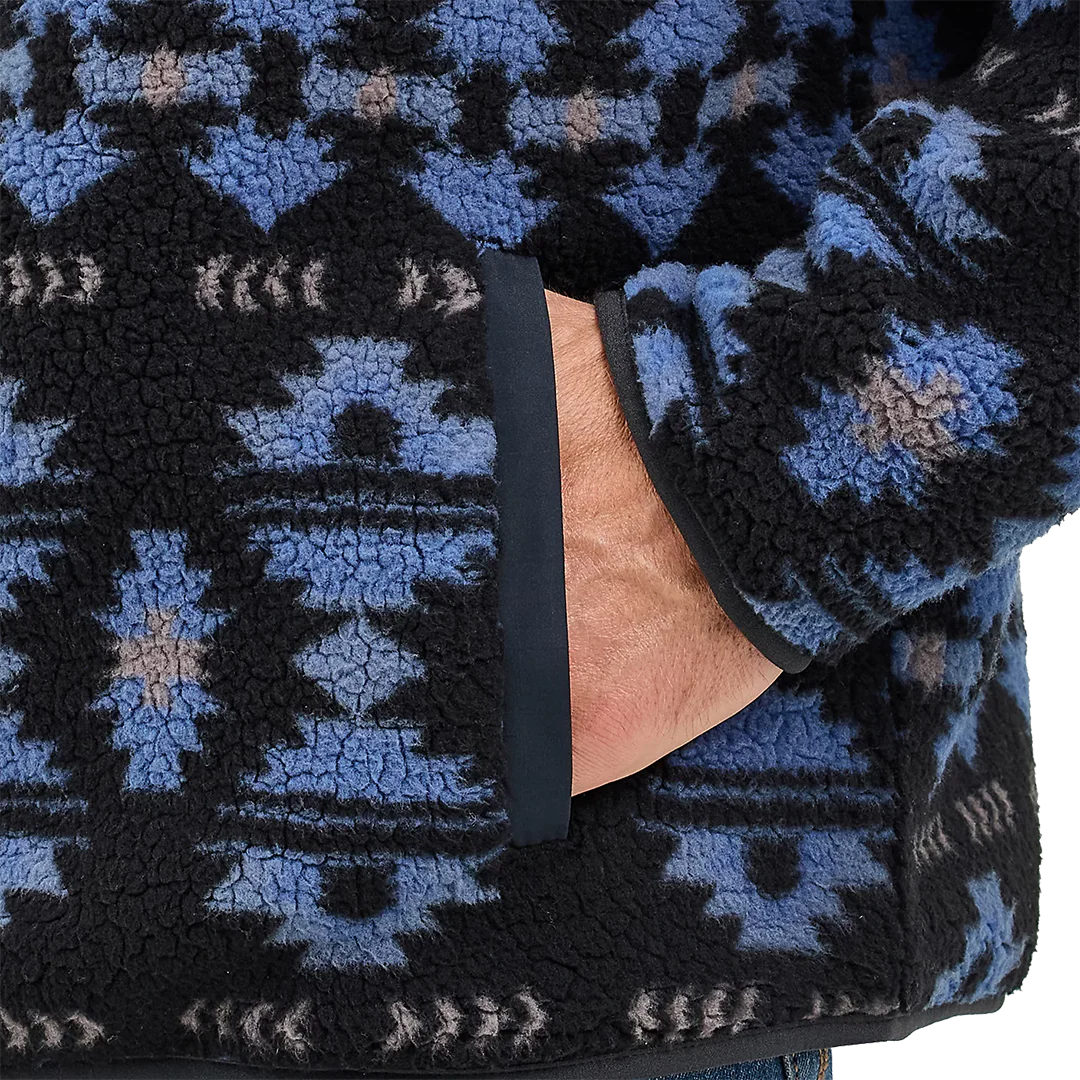 Wrangler Men's Zip Front Lightweight Ripstop Yoke Sherpa Jacket