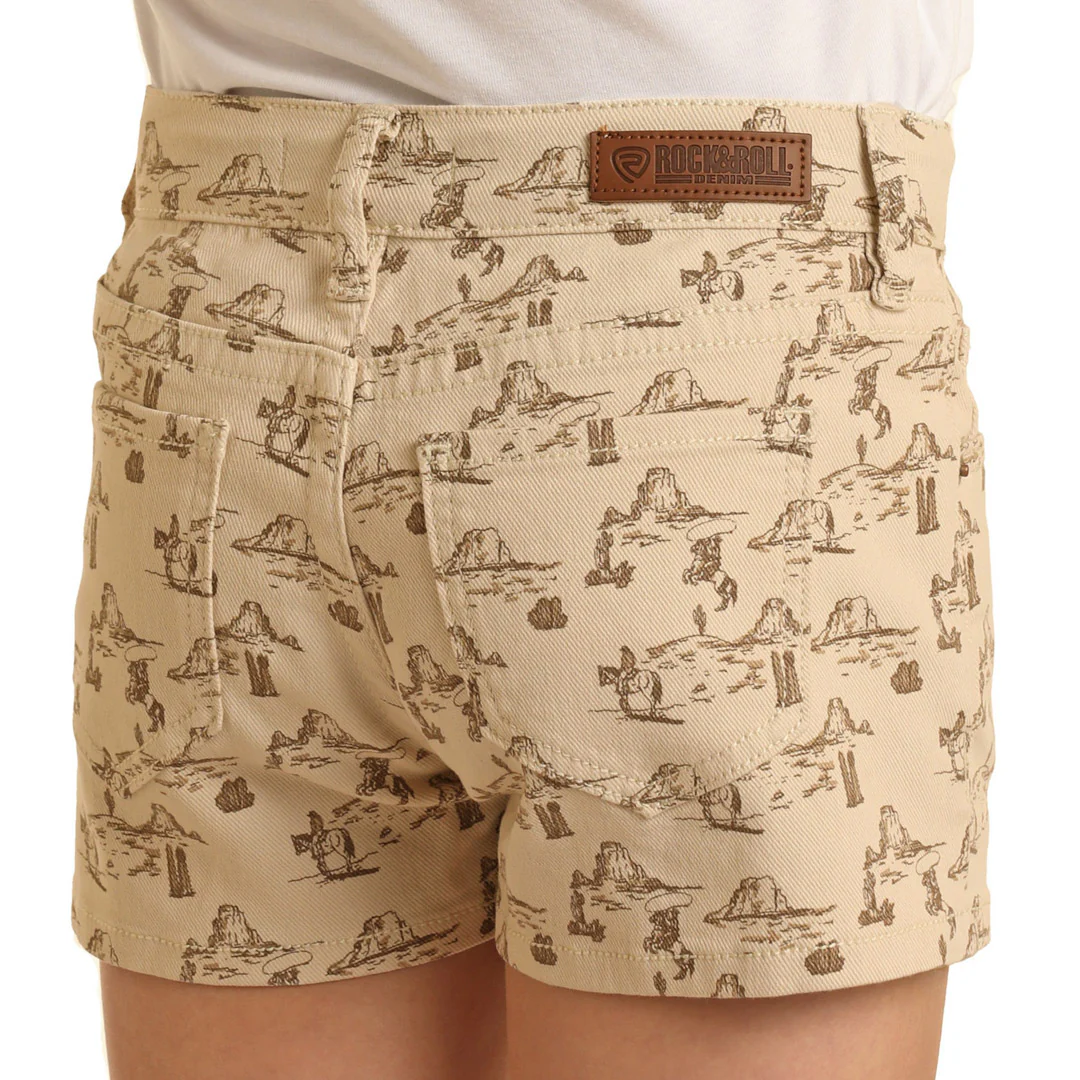 Rock & Roll Denim Girls' Desert Print Shorts