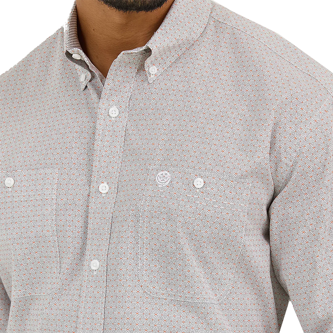 Wrangler Men's George Strait Printed Long Sleeve Button Shirt