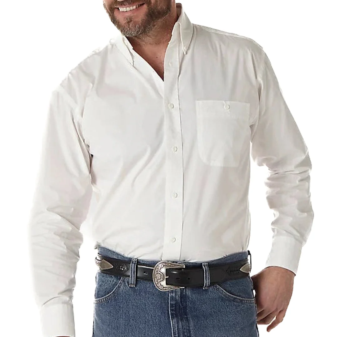 Wrangler Men's George Strait Button-Down Shirt In White