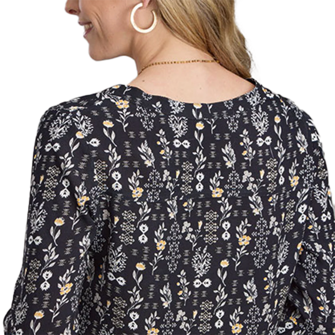 Roper Women's Flower Print 3/4 Bell Sleeve Shirt