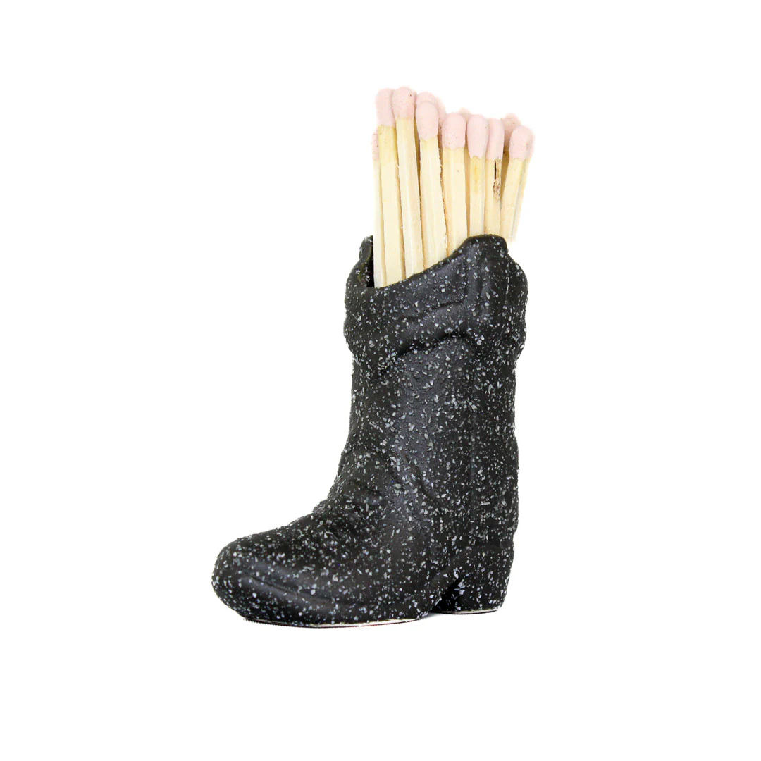 Ceramic Cowboy Boot Matchstick Holder