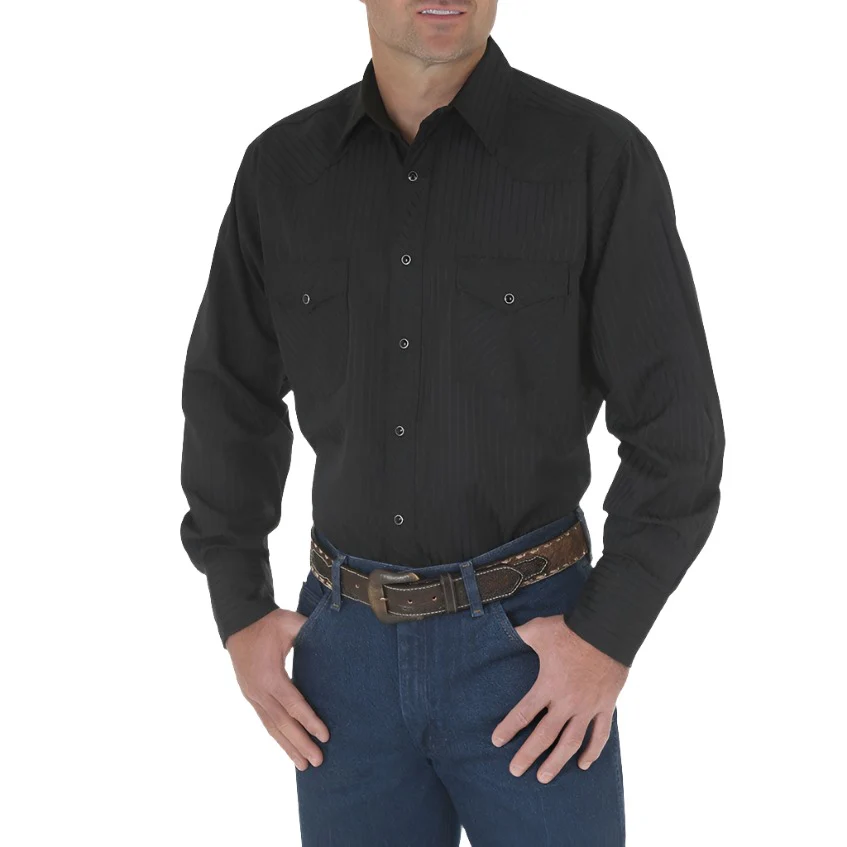 Wrangler Men's Sport Western Tonal Stripe Shirt