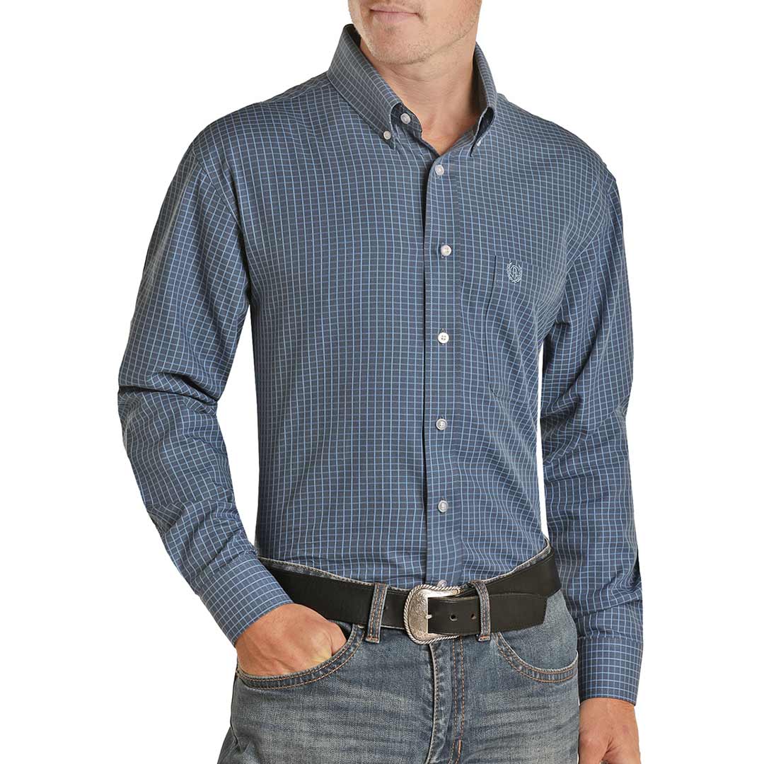 Panhandle Men's Check Print Button-Down Shirt