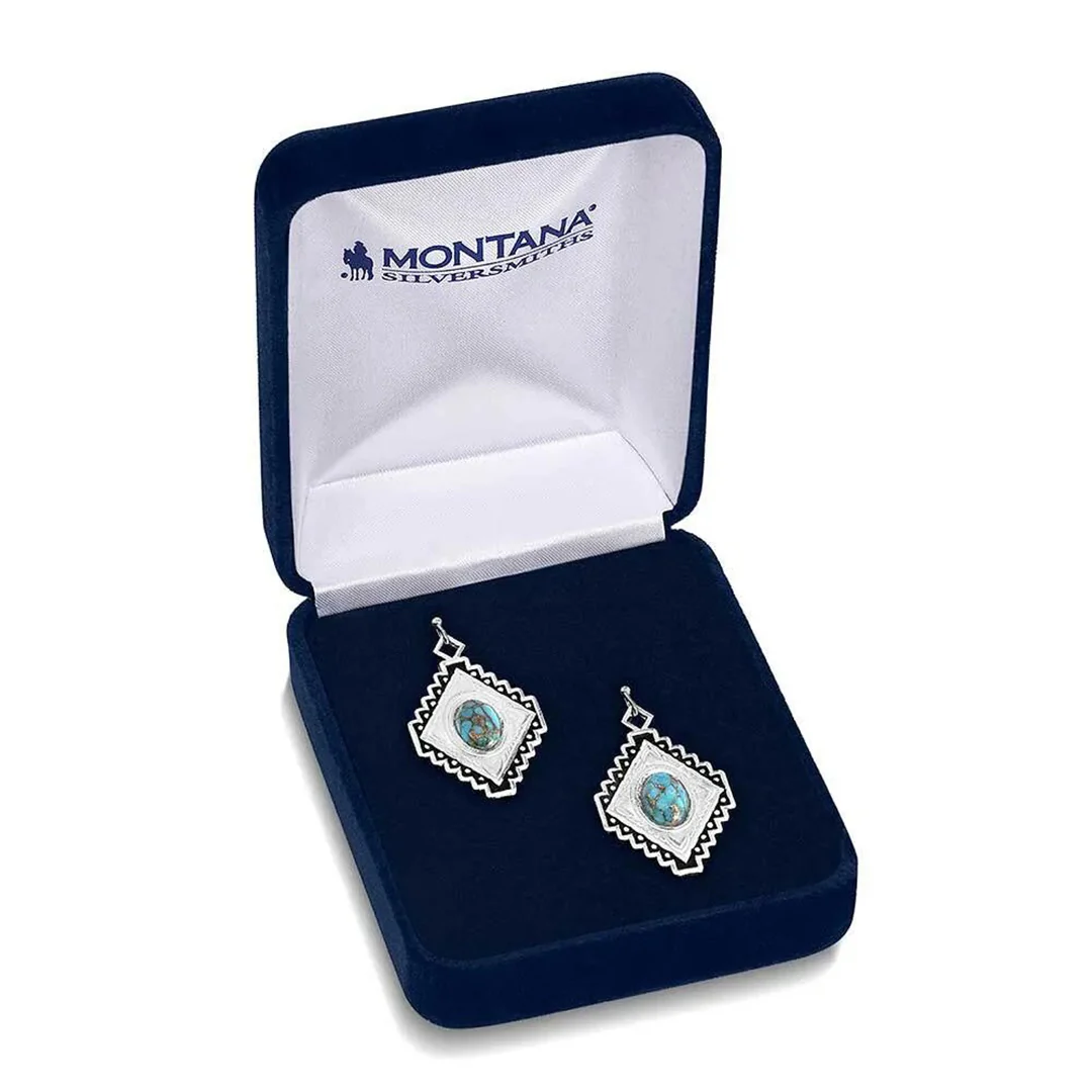 Montana Silversmiths Diamond Of The West Turquoise Earrings