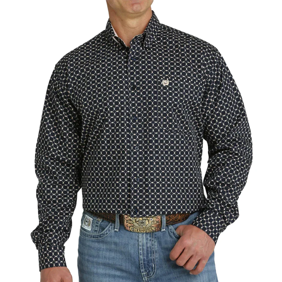 Cinch Men's Diamond Print Long Sleeve Button Shirt