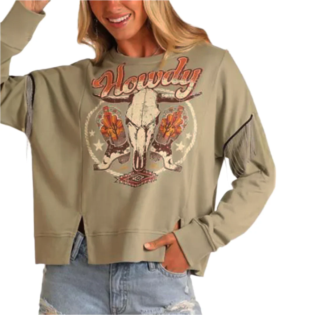 Rock & Roll Denim Women's Fringe Sweatshirt