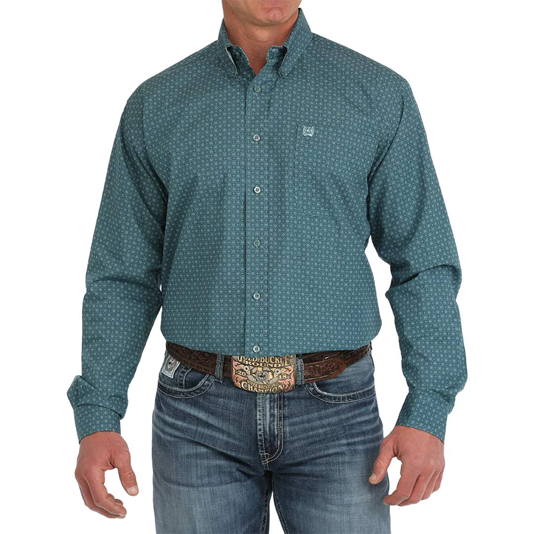 Cinch Men's Medallion Print Long Sleeve Button Shirt