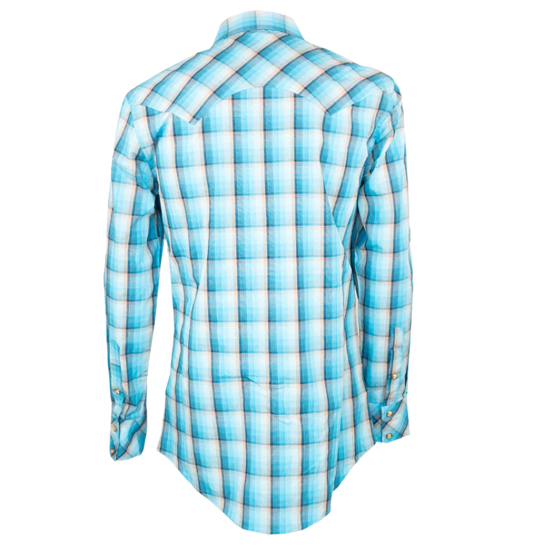 Rock & Roll Denim Men's Plaid Dobby Long Sleeve Snap Shirt