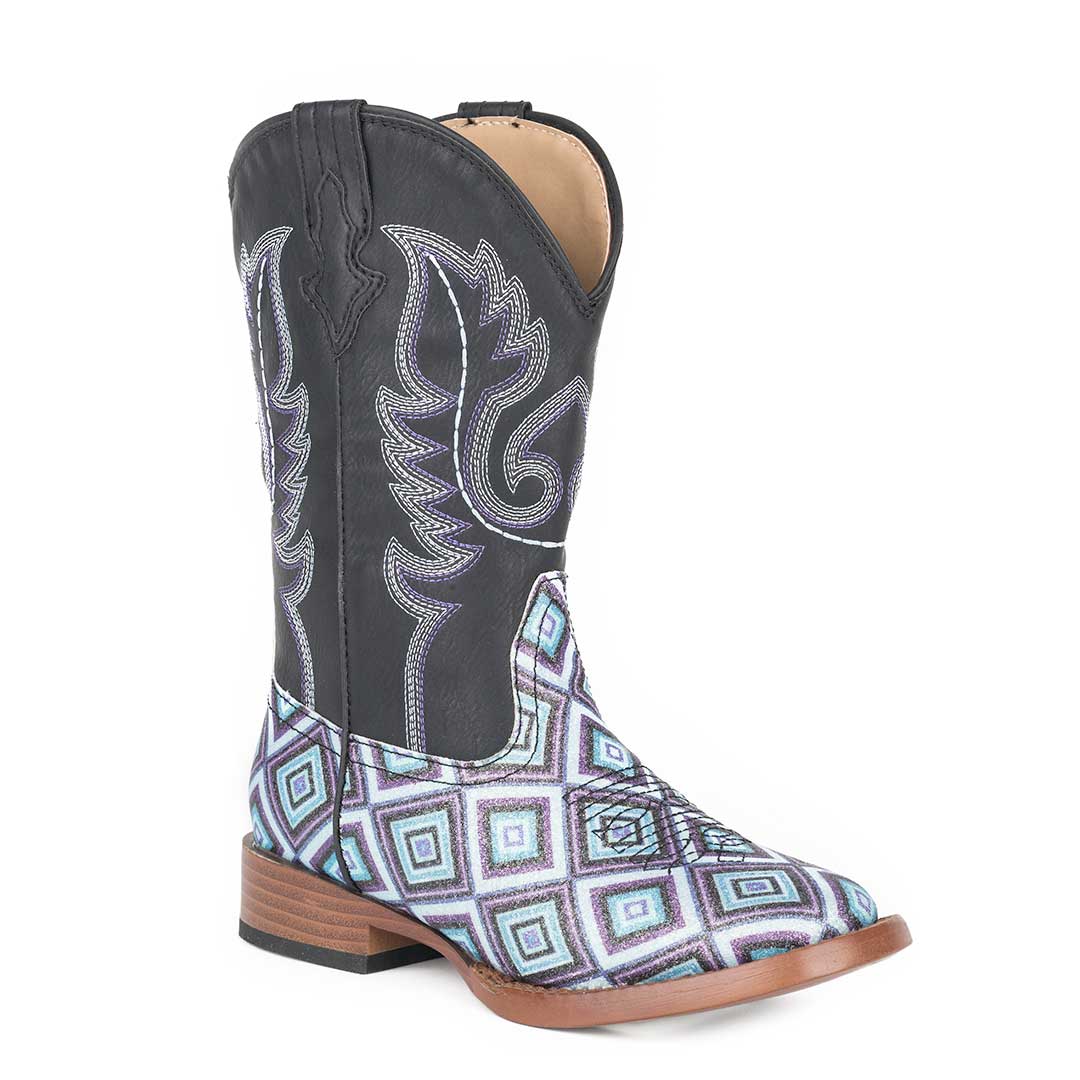 Roper Girls' Glitter Diamonds Square Toe Cowgirl Boots