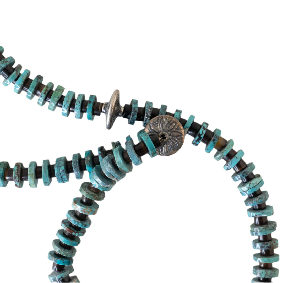 Paige Wallace Heishi Disks With Shell Necklace