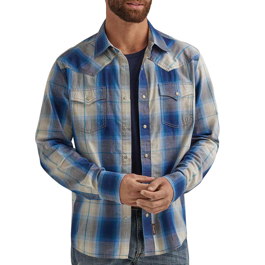 Wrangler Men's Retro Premium Plaid Snap Shirt