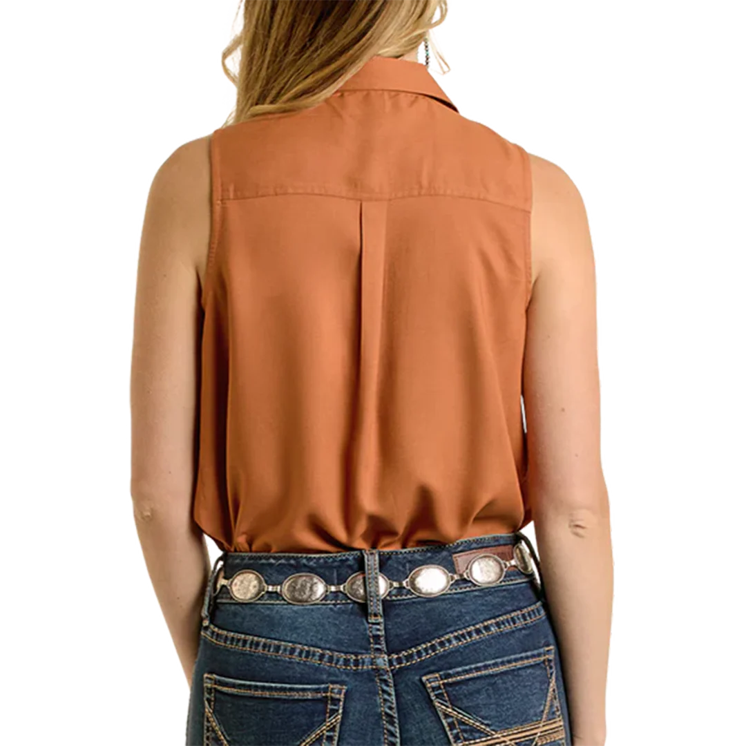 Panhandle Women's Embroidered Sleeveless Snap Shirt