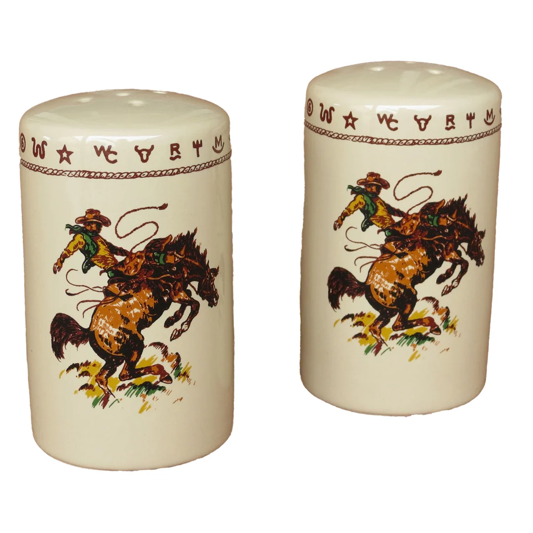 West Creation 2 Piece Set Bronco Print Salt & Pepper