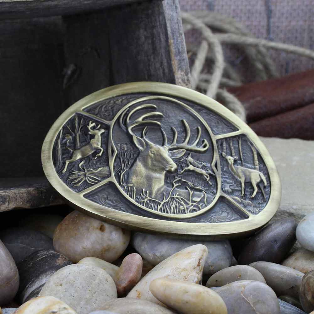 Montana Silversmiths Deer Heritage Attitude Belt Buckle