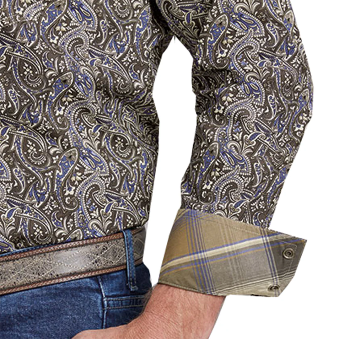Roper Men's Amarillo Collection Stone Paisley Long Sleeve Snap Shirt