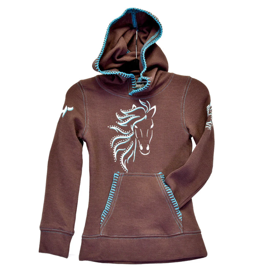 Cowgirl Hardware Girls' Horse Hoodie
