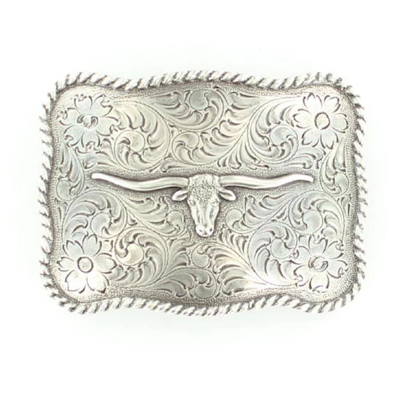 Nocona Antique Steerhead Rectangle Buckle