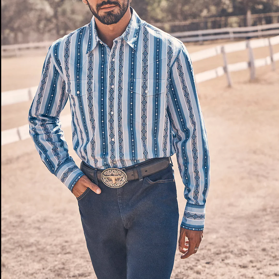 Wrangler Men's Checotah Long Sleeve Snap Shirt