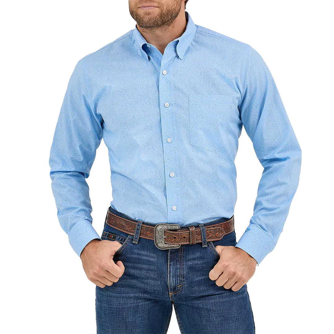 Wrangler Men's Cody Johnson One Pocket Long Sleeve Button Shirt