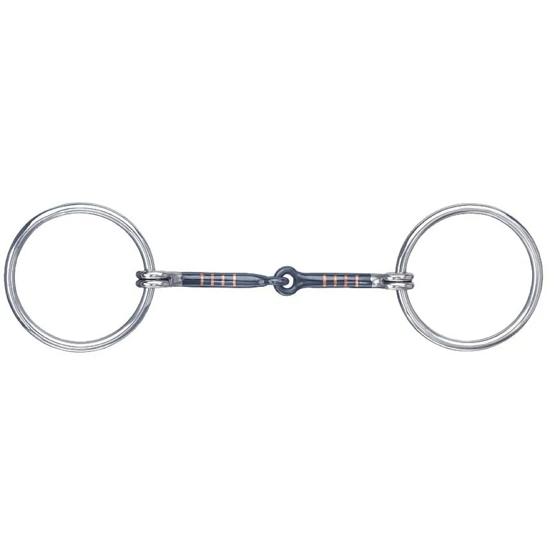 Western Rawhide Black Steel Snaffle Mouth Bit With Copper Inlay