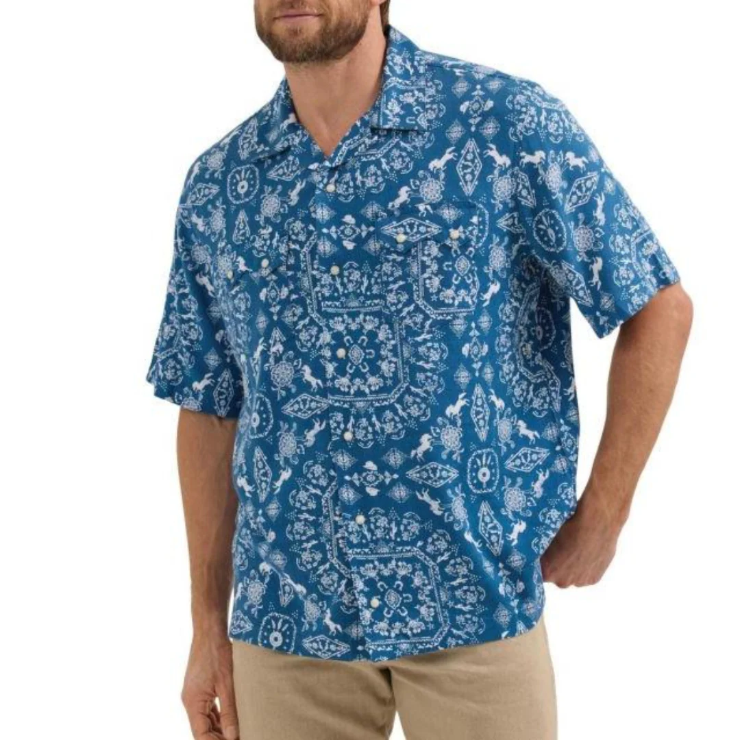 Wrangler Men's Coconut Cowboy Short Sleeve Snap Shirt