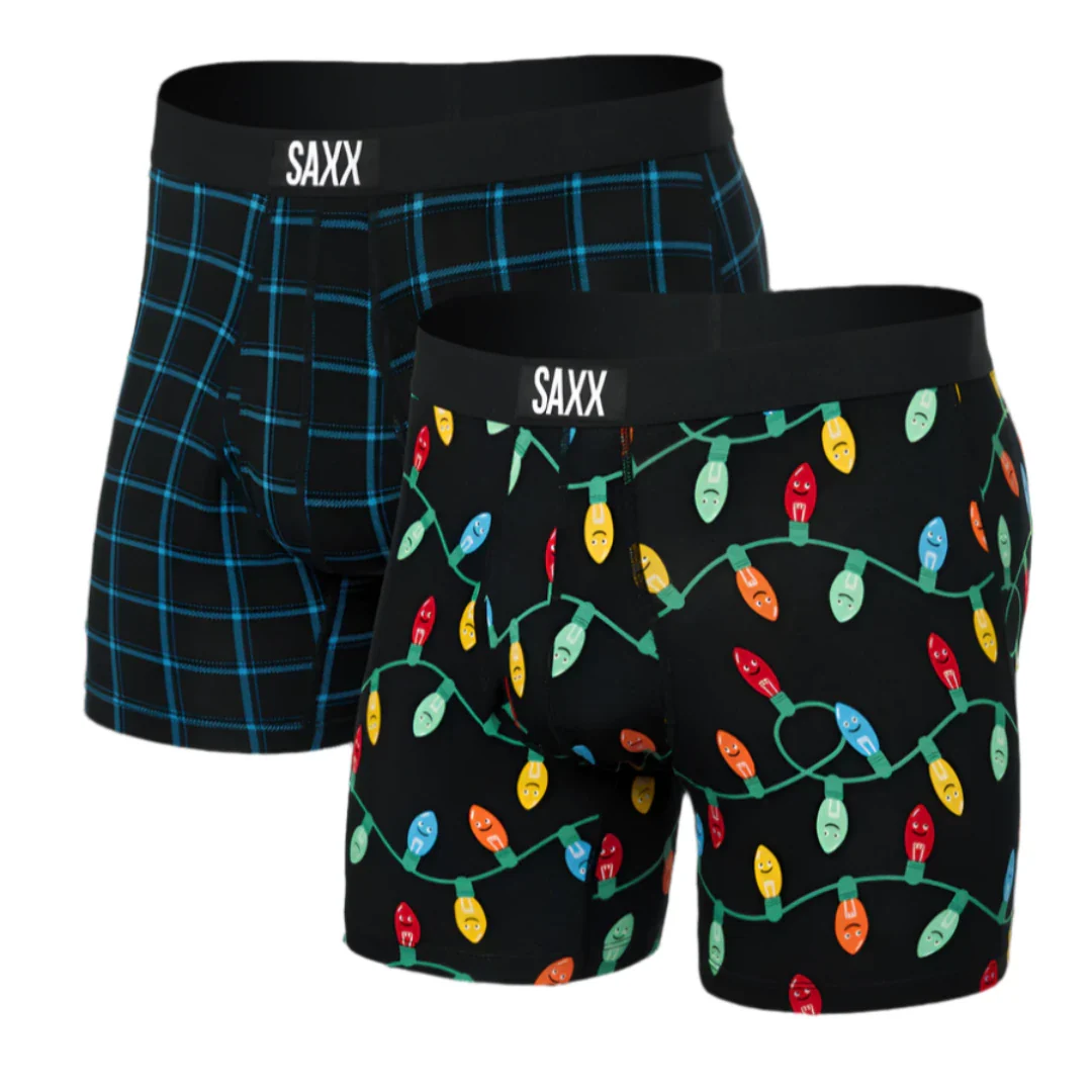 SAXX Ultra Super Soft Getta Watt/Windowpane Boxer Brief 2 pack