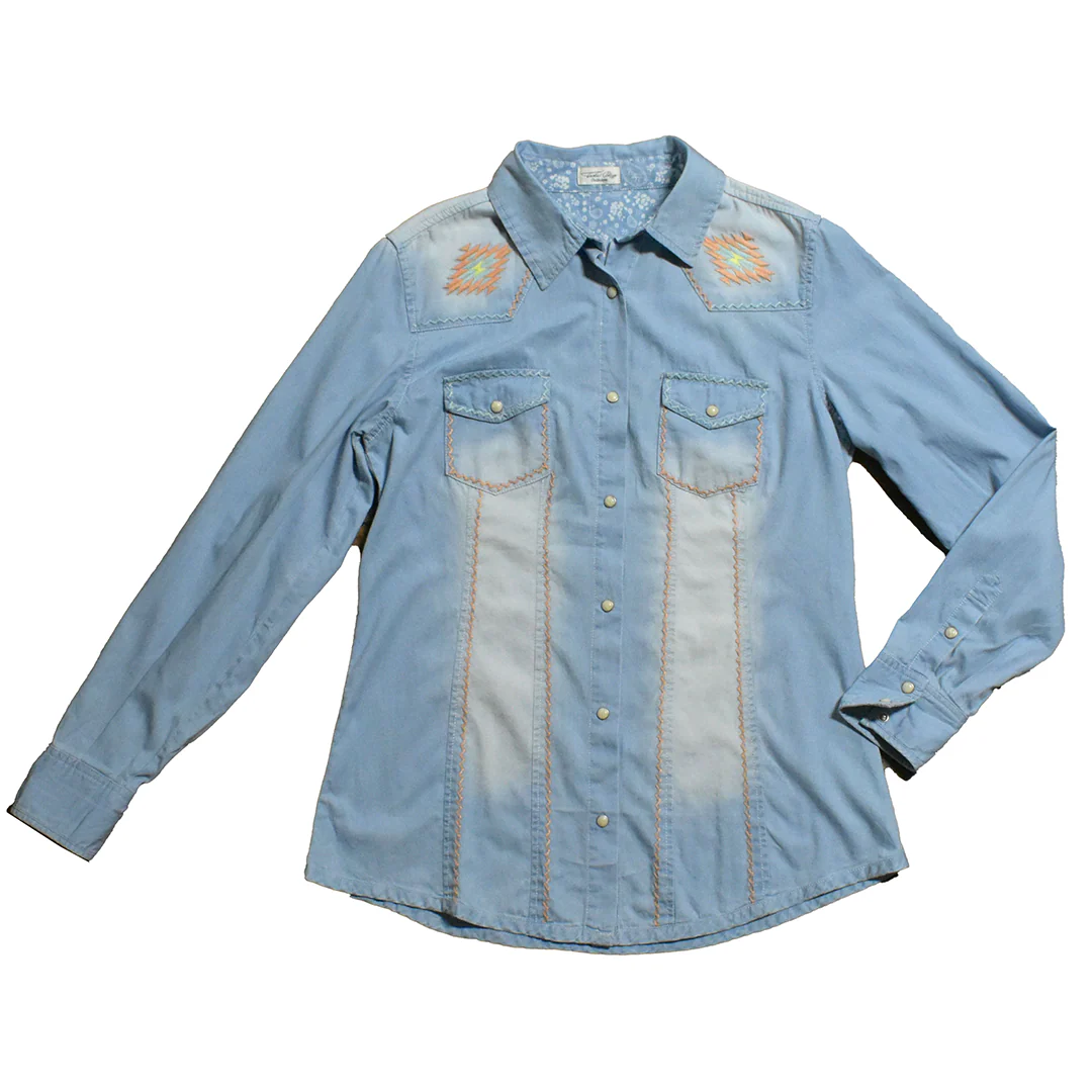 Tasha Polizzi Women's Denim Lottie Long Sleeve Snap Shirt