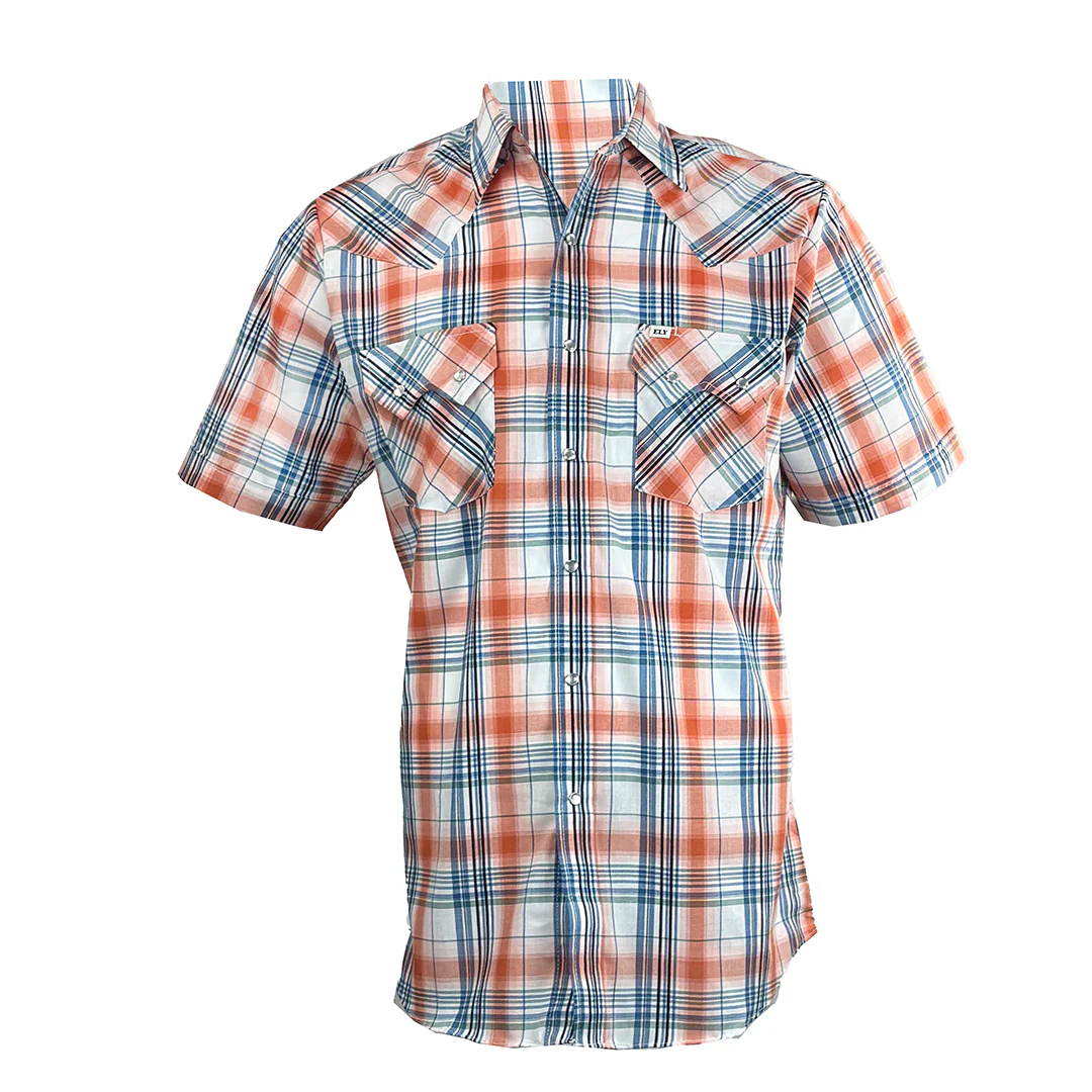 Ely Cattleman Men's Plaid Short Sleeve Snap Shirt
