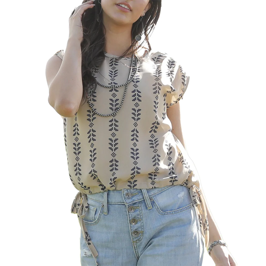 Cruel Denim Women's Geometric Print Blouse