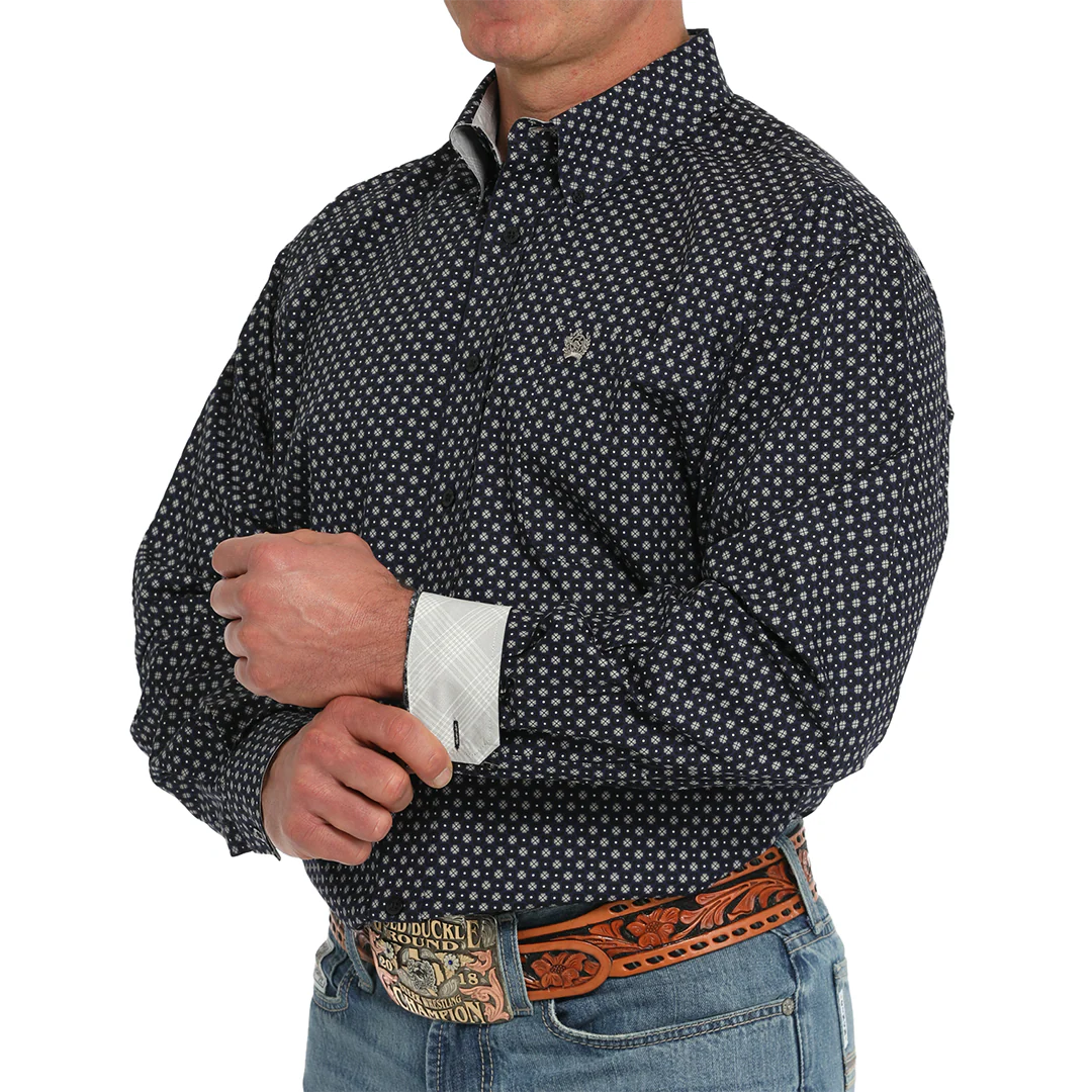 Cinch Men's Geometric Print Long Sleeve Button-Down Shirt