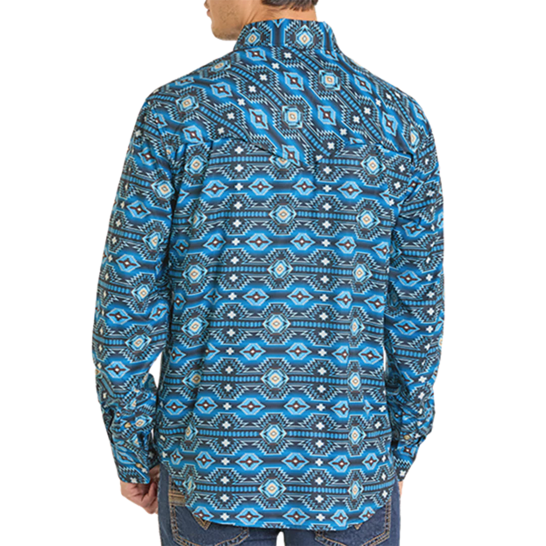 Rock & Roll Denim Men's Aztec Long Sleeve Snap Shirt