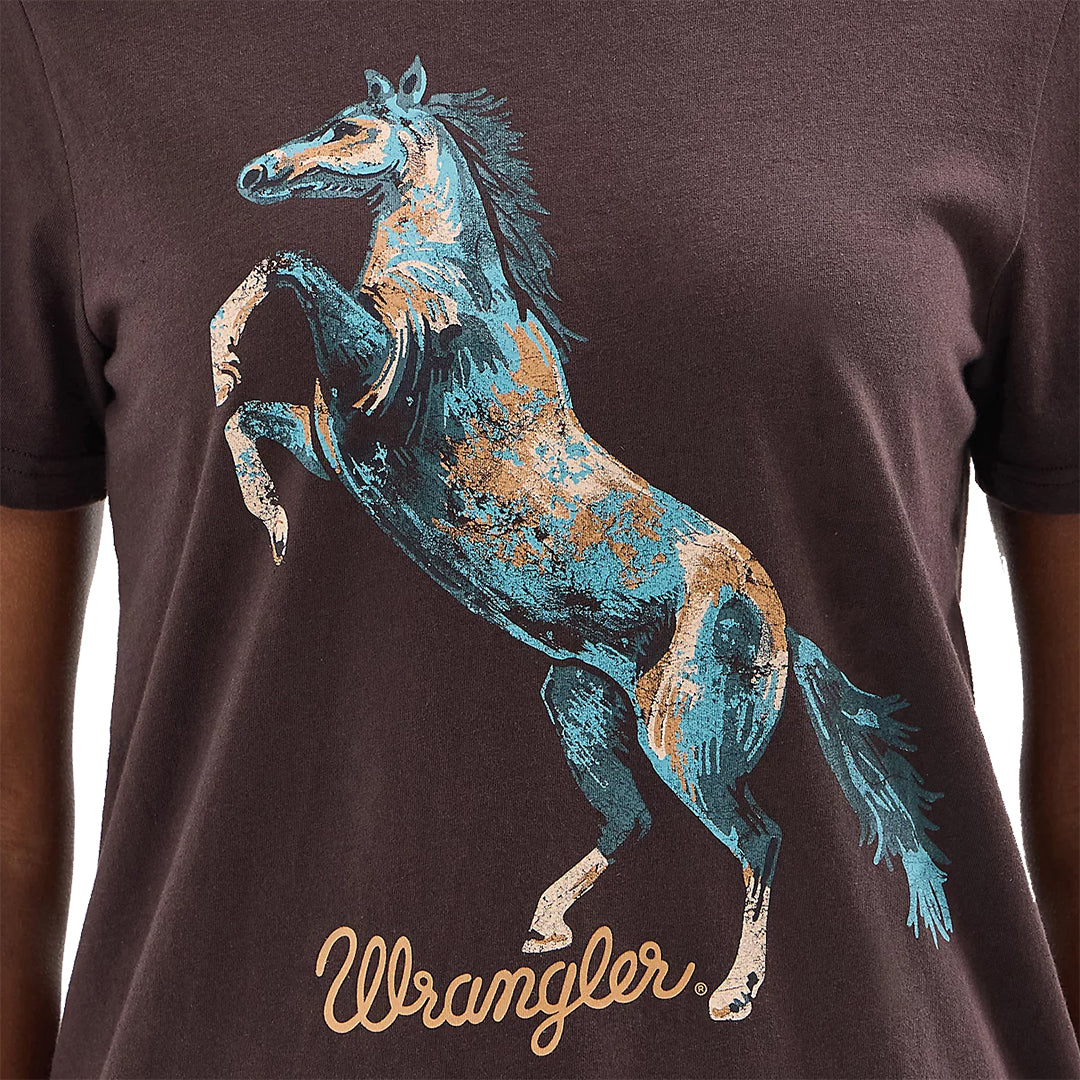 Wrangler Women's Elegant Horse Reg Fit  T-Shirt
