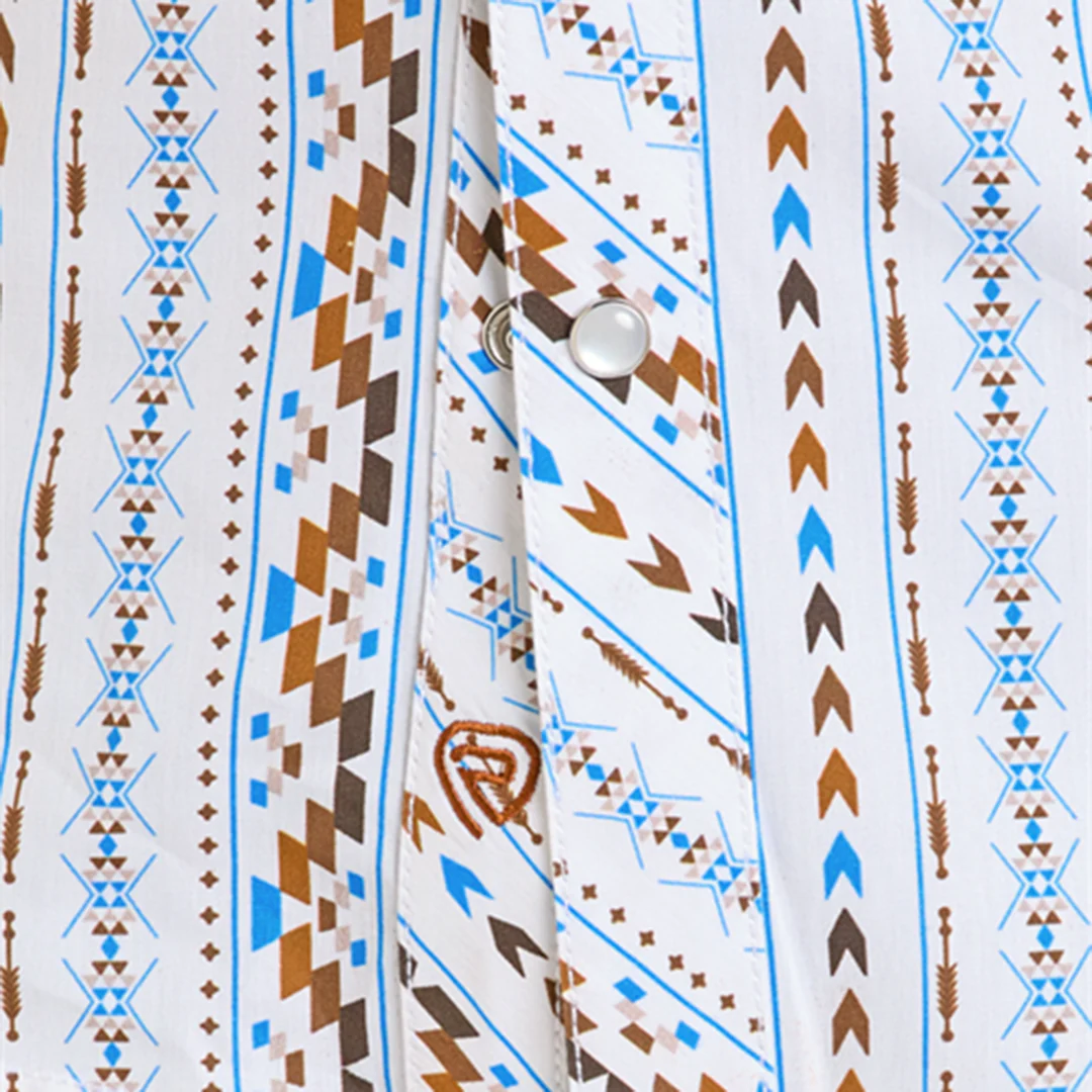 Rock & Roll Denim Boys' Aztec Short Sleeve Snap Shirt