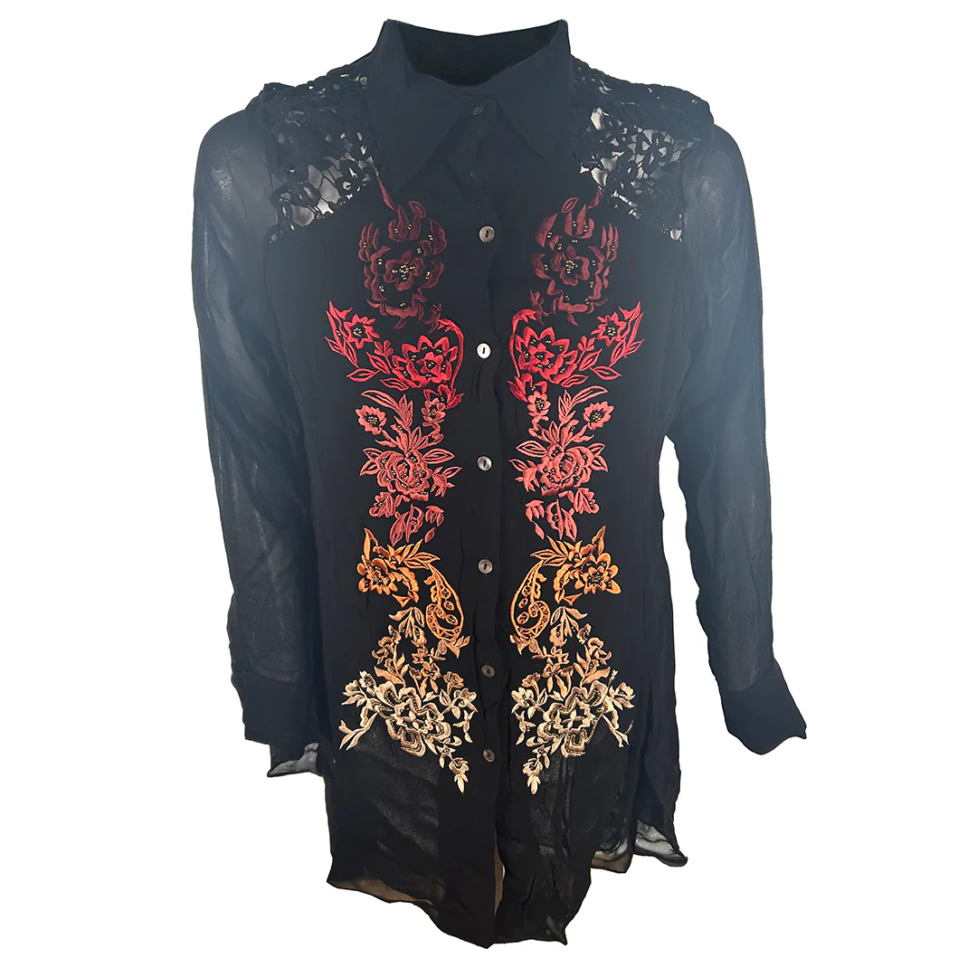 Vintage Collection Women's Embroidery Long Sleeve Shirt