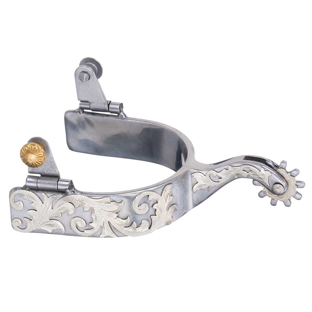 Tough 1 Sweet Iron Spurs with Silver Leaf Overlay
