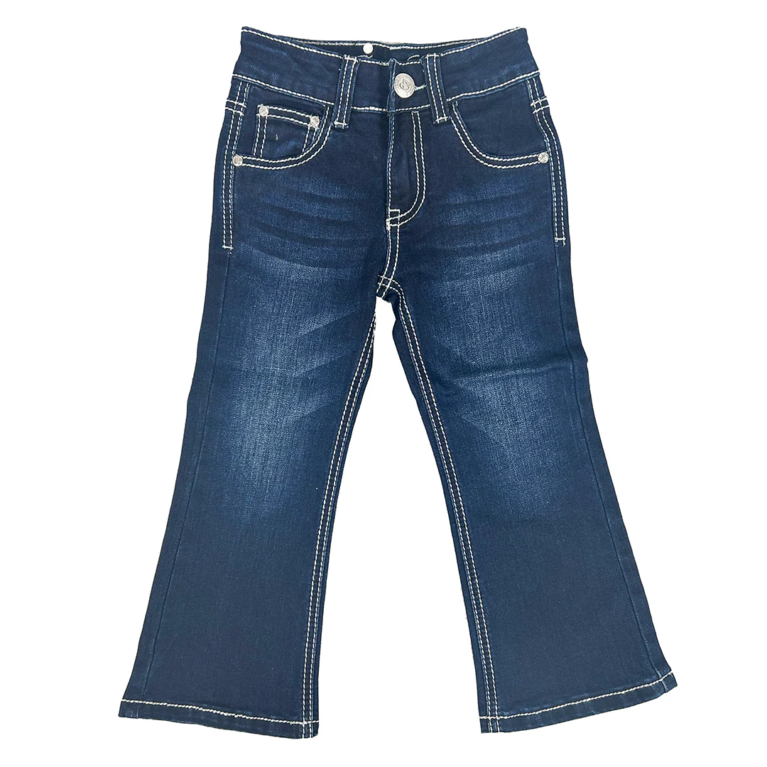 Rodeo Girl Girls' Aztec Embroidery Bootcut Jeans