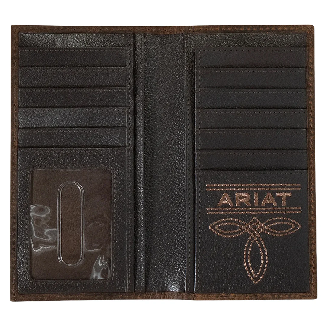 Ariat Men's Bull Hide Embroidered Rodeo Wallet